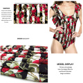 Rose Design Polyester Spandex Printed Swimwear Fabric